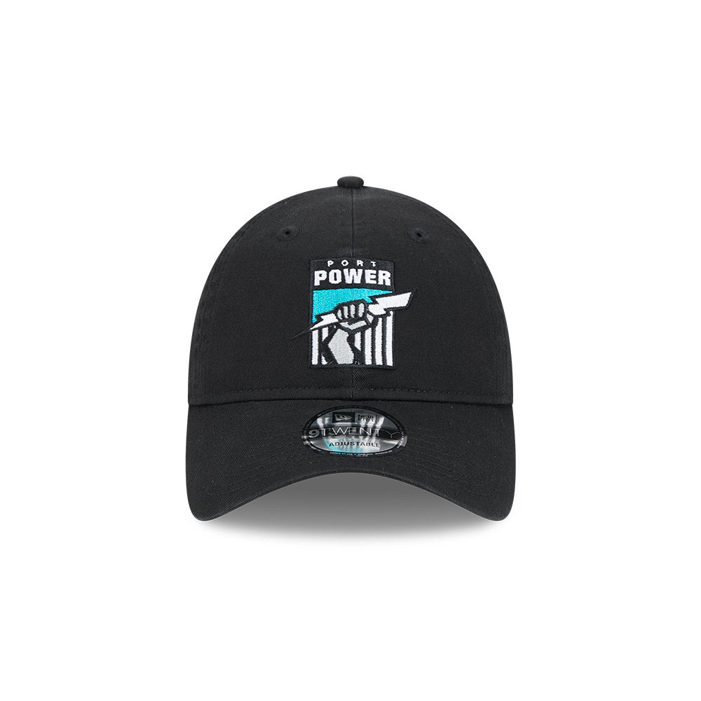 Port Adelaide Power Hat - AFL 2025 Retro Washed 9Twenty Strapback Cap - New Era